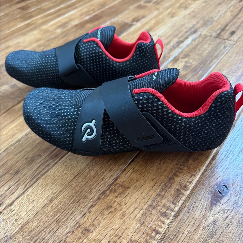 Peloton Black and Red Athletic Shoes